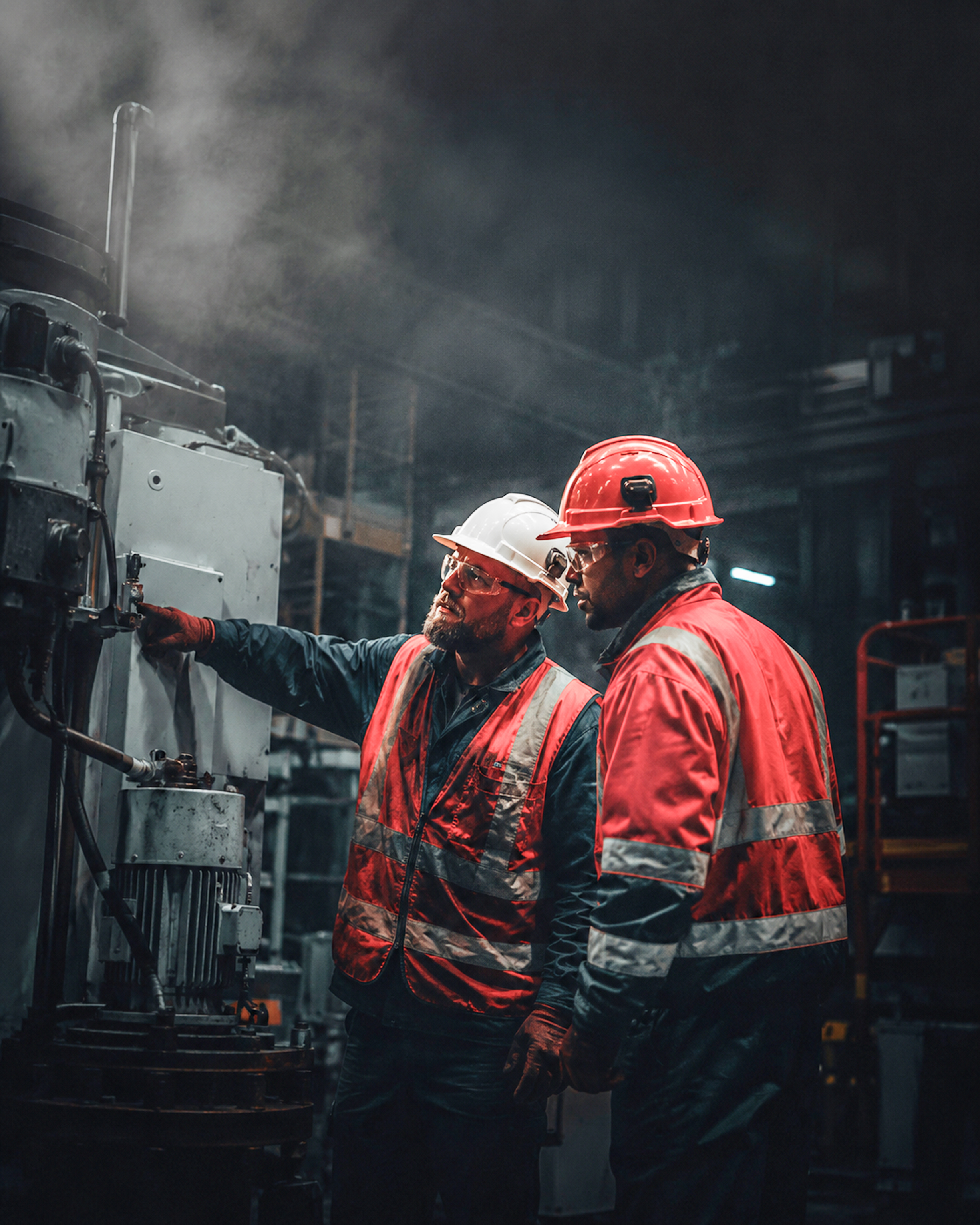 A ReadyForce crew reviewing a job on site